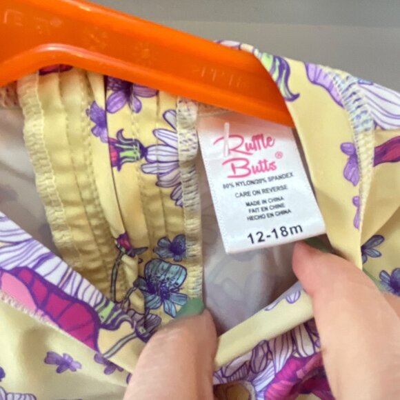 Pair of Ruffle Butts Girls Long Sleeve Swimsuits- Size 12-18m‎ - Picture 3 of 4